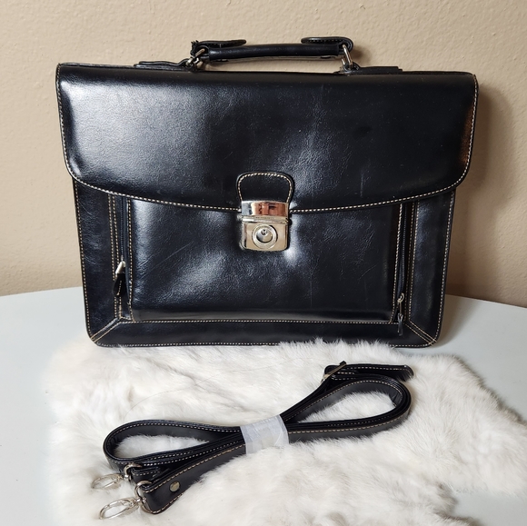 Mira Collection Bags Mira Collection Black Vegan Leather Soft Sided